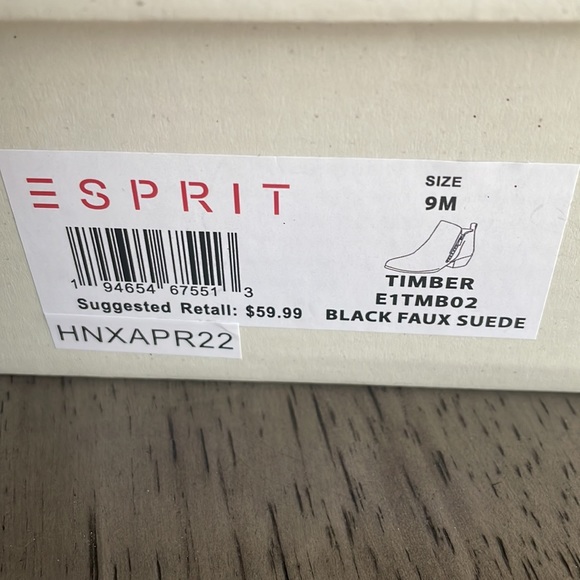 Womens Esprit Black Booties Size 9 - Picture 5 of 5